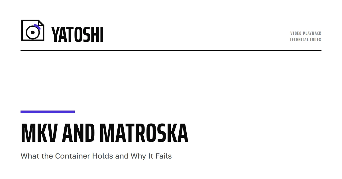 MKV and Matroska: What the Container Holds and Why It Fails